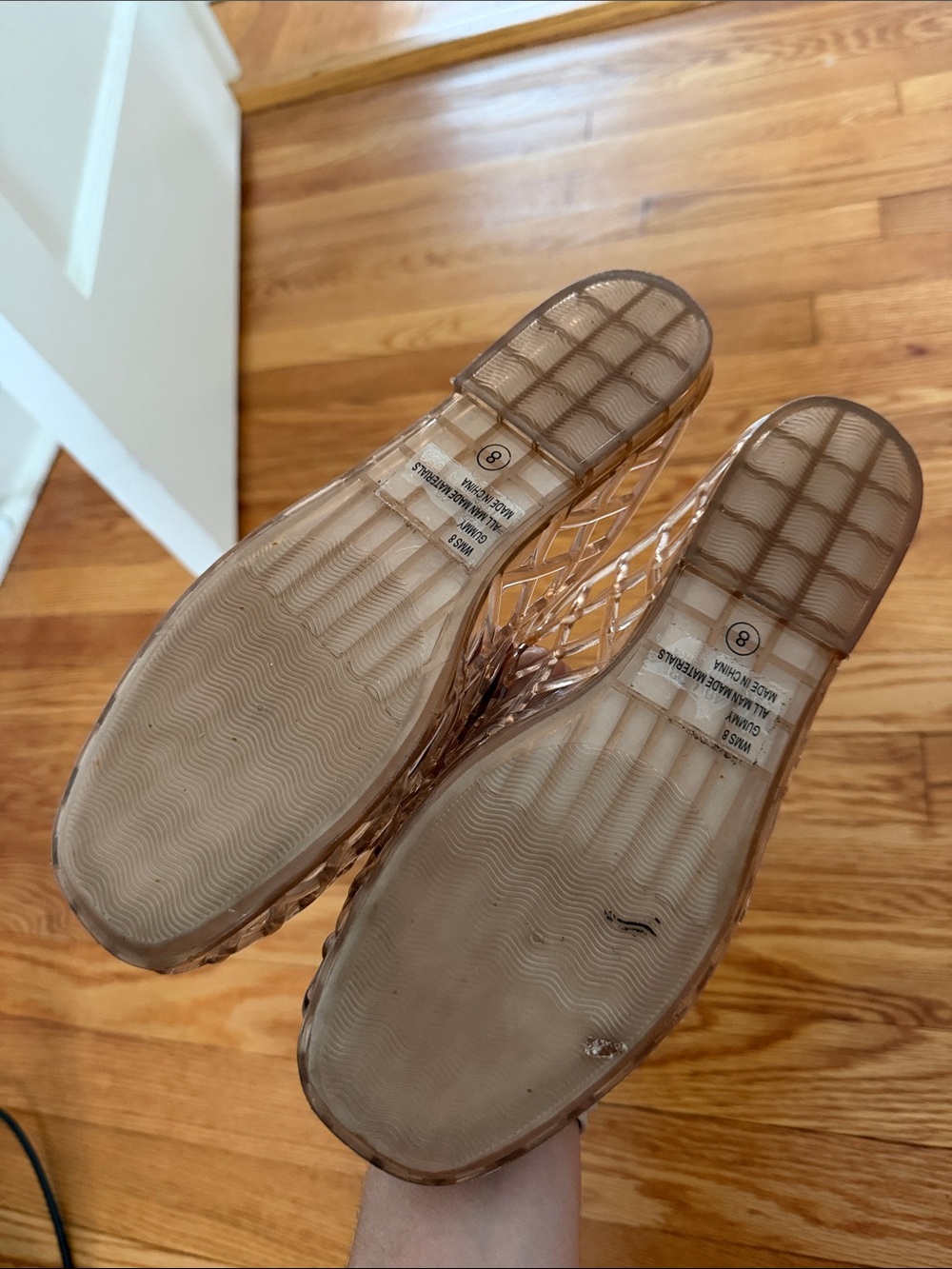 DV by Dolce Vita Tan Lattice Slide Jelly Mules - Picture 3 of 3